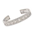 4.10 ct. t.w. Round and Marquise CZ Cuff Bracelet in Sterling Silver