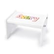Child's Personalized Name White Puzzle Stool - Pastel Colors