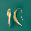 Italian 18kt Yellow Gold Curved Drop Earrings