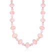 Rose Quartz Bead Necklace with Sterling Silver and 14kt Yellow Gold