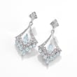 .80 ct. t.w. Aquamarine Chandelier Earrings with Diamond Accents in Sterling Silver