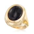 Andiamo Black Onyx and 14kt Yellow Gold Over Resin Ring