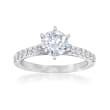 .37 ct. t.w. Diamond Engagement Ring Setting in 14kt White Gold