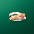14kt Tri-Colored Gold Rolling Ring
