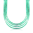 Green Chalcedony Multi-Row Necklace in 18kt Gold Over Sterling