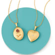 14kt Yellow Gold Heart Locket Necklace with Diamond Accent
