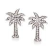 .20 ct. t.w. Diamond Palm Tree Earrings in 14kt White Gold