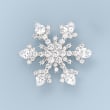2.00 ct. t.w. CZ Snowflake Pin in Sterling Silver