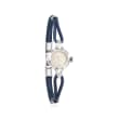 C. 1940 Vintage Gruen Woman's Leather Strap Watch in 14kt White Gold