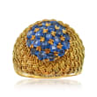 C. 1970 Vintage 1.50 ct. t.w. Sapphire Woven Dome Ring in 18kt Yellow Gold