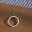 2.25 ct. t.w. CZ Eternity Circle Pendant Necklace in Sterling Silver