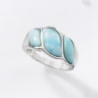 Larimar Wave Ring in Sterling Silver