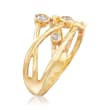 .25 ct. t.w. CZ Crisscross Ring in 14kt Yellow Gold