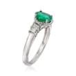 1.00 Carat Emerald and .50 ct. t.w. Diamond Ring in 14kt White Gold
