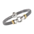 Italian Sterling Silver and 18kt Bonded Yellow Gold Panther Doorknocker Bracelet