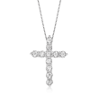 .50 ct. t.w. Diamond Cross Pendant Necklace in 14kt White Gold