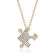 .10 ct. t.w. Diamond Puzzle Pieces Pendant Necklace in 14kt Yellow Gold