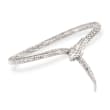 Italian Sterling Silver Diamond-Cut Snake Bracelet