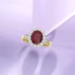 2.00 Carat Ruby and .64 ct. t.w. Diamond Ring in 18kt Yellow Gold
