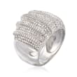 1.00 ct. t.w. Multi-Row Diamond Dome Ring in Sterling Silver
