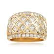 C. 1990 Vintage 3.00 ct. t.w. Round and Square Princess Diamond Honeycomb Ring in 14kt Yellow Gold