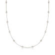 1.00 ct. t.w. Bezel-Set Diamond Station Necklace in Sterling Silver