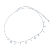 Silver Silver Circle and Spike Charm Choker Necklace