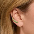 .30 ct. t.w. Emerald Ear Climbers in 18kt Gold Over Sterling