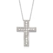 .50 ct. t.w. Diamond Cross Pendant Necklace in Sterling Silver