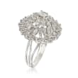 C. 1990 Vintage 3.20 ct. t.w. Diamond Cluster Ring in 14kt White Gold