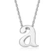 Sterling Silver Lowercase Initial Necklace 18-inch  (A)