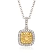 Gregg Ruth .43 ct. t.w. Yellow and White Diamond Necklace in 18kt White Gold