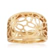 Italian 14kt Yellow Gold Flower Cut-Out Ring