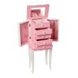 Mele & Co. &quot;Louisa&quot; Pink and White Wooden Jewelry Armoire