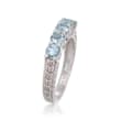 1.15 ct. t.w. Aquamarine 5-Stone Ring in Sterling Silver
