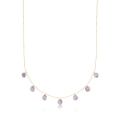 5.75 ct. t.w. Amethyst Station Necklace in 14kt Yellow Gold