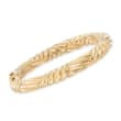 Italian 18kt Yellow Gold Ribbed Bangle Bracelet