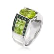 5.00 ct. t.w. Peridot and .20 ct. t.w. Tsavorite Ring in Sterling Silver