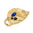 Lapis Leaf Ring in 18kt Gold Over Sterling