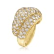 C. 1980 Vintage 3.00 ct. t.w. Diamond Bypass Ring in 18kt Yellow Gold