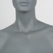 1.10 Carat Aquamarine Solitaire Necklace in 14kt White Gold 16-inch