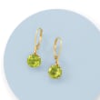 3.90 ct. t.w. Peridot Drop Earrings in 14kt Yellow Gold