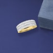 1.00 ct. t.w. Diamond Three-Row Ring in 14kt Yellow Gold