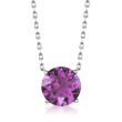 Jewelry Set: Purple Swarovski Crystal Necklace and Earrings in Sterling Silver