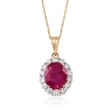 2.00 Carat Ruby and .56 ct. t.w. Diamond Pendant Necklace in 18kt Yellow Gold