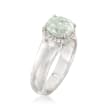1.60 Carat Green Prasiolite and .10 ct. t.w. White Topaz Ring in Sterling Silver
