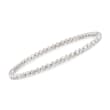 Sterling Silver Bead Stretch Bracelet with .10 ct. t.w. Diamond Engravable Charm