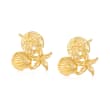 14kt Yellow Gold Sea Life Trio Earrings