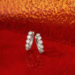 1.00 ct. t.w. Bezel-Set Diamond Hoop Earrings in 14kt White Gold