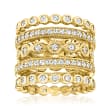 2.50 ct. t.w. CZ Jewelry Set: Five Eternity Bands in 18kt Gold Over Sterling